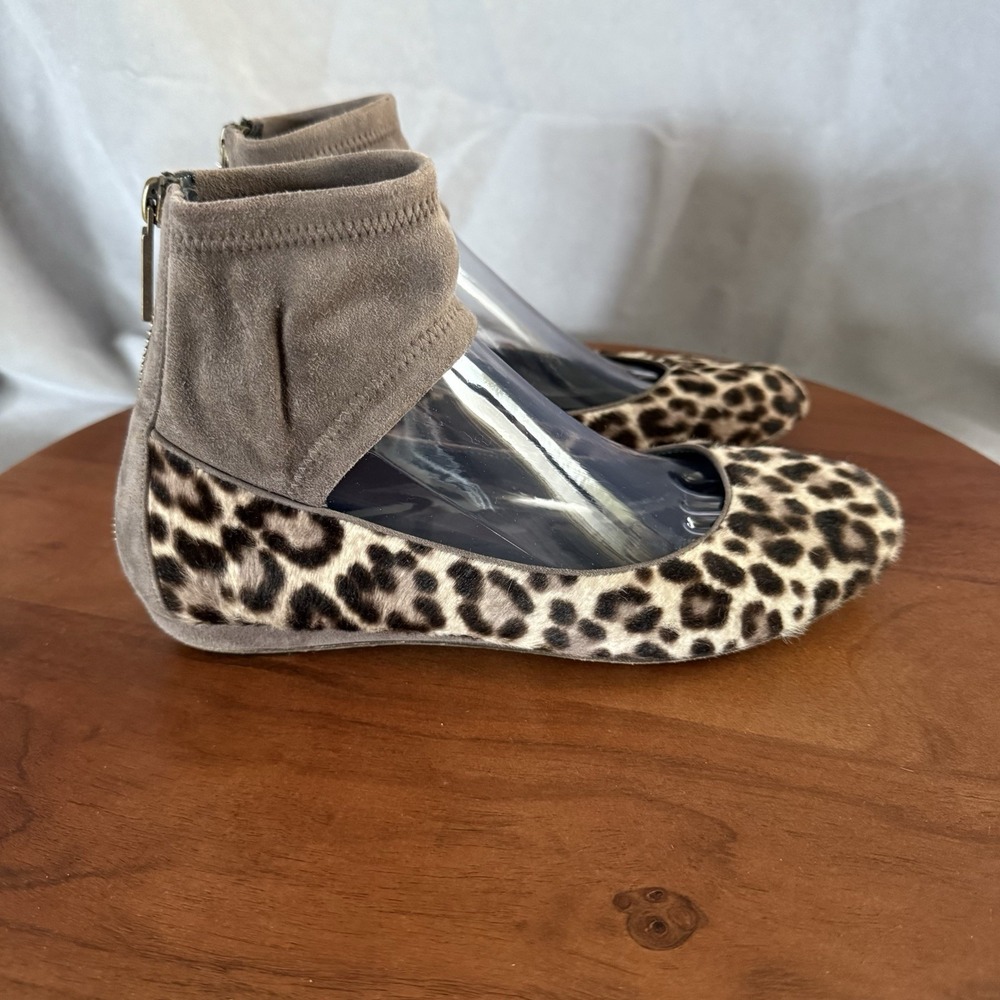 Baldan Venezia Leopard Print Pony Flat Ankle Closure Women's Size EU37.5/US‎ 7